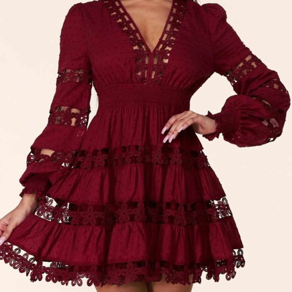 NWT ENTRO Layered Lace Mini Dress, Size M